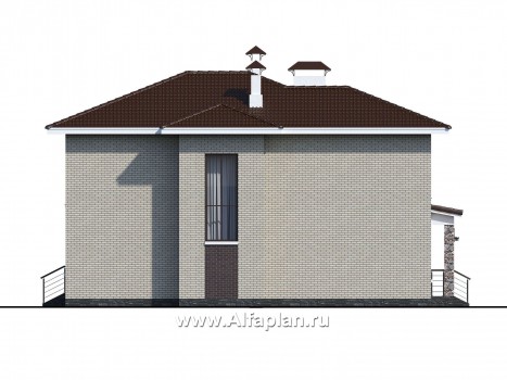 Проекты домов Альфаплан - «Формула успеха» - загородный дом с гаражом - превью фасада №2