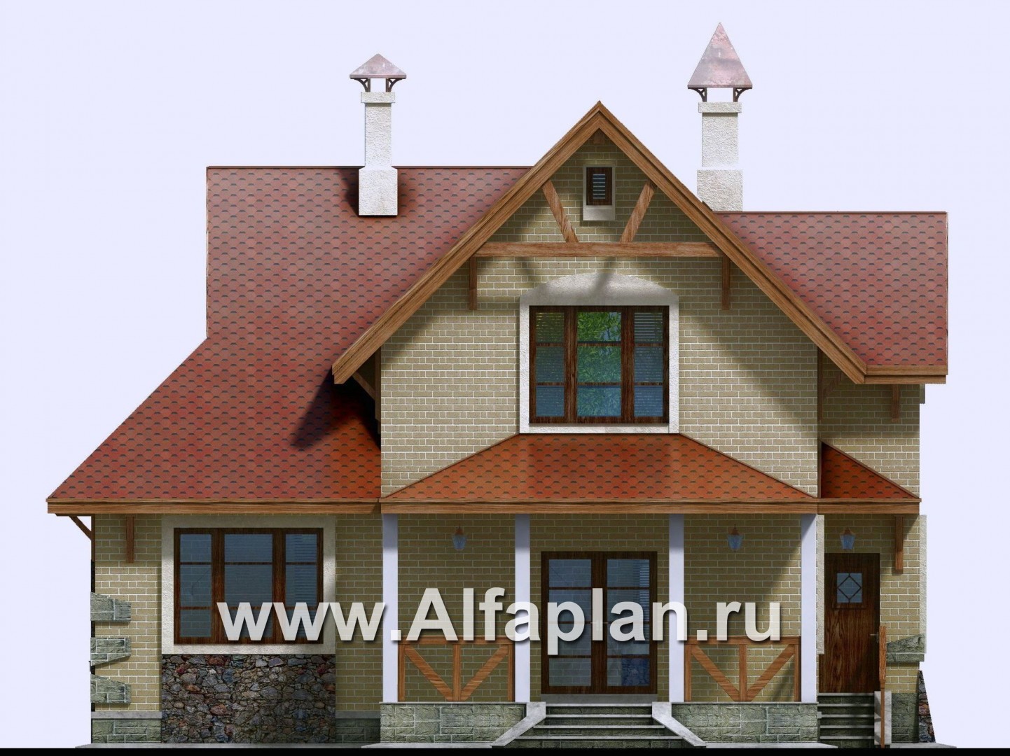 Проекты домов Альфаплан - «Альпенхаус» - альпийское шале - изображение фасада №4