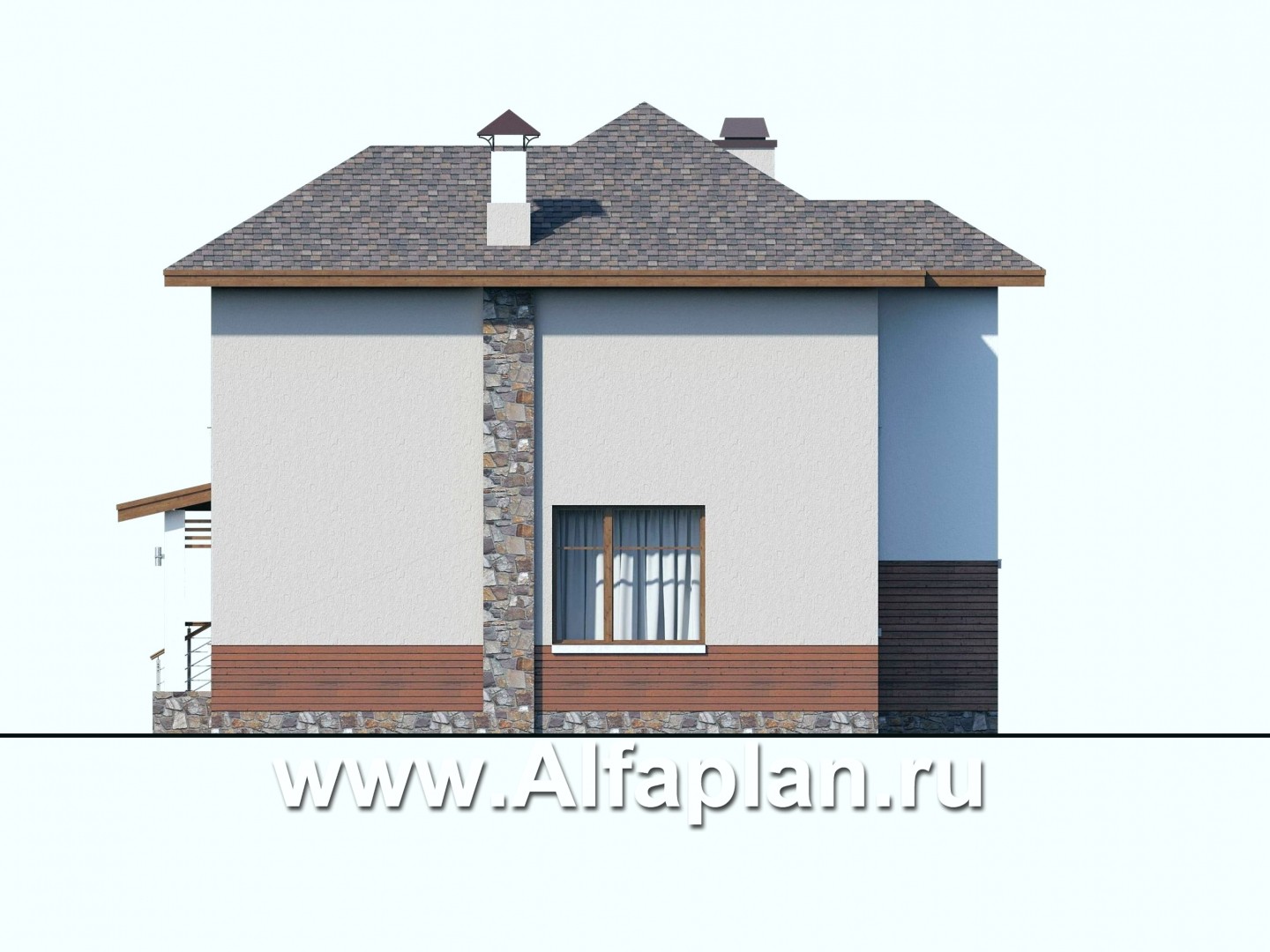 Проекты домов Альфаплан - «Траектория» - современный, компактный дом - изображение фасада №2