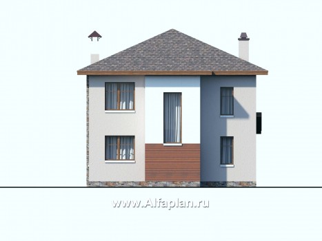 Проекты домов Альфаплан - «Траектория» - современный, компактный дом - превью фасада №4
