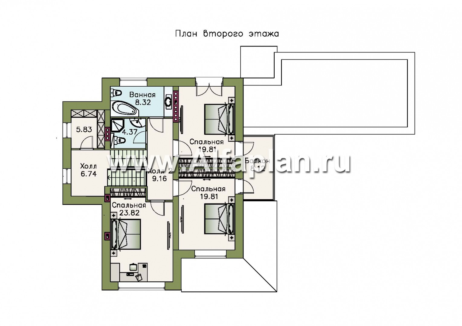 Проекты домов Альфаплан - «Светлые времена» - респектабельный особняк с бассейном ДУО - план проекта №3
