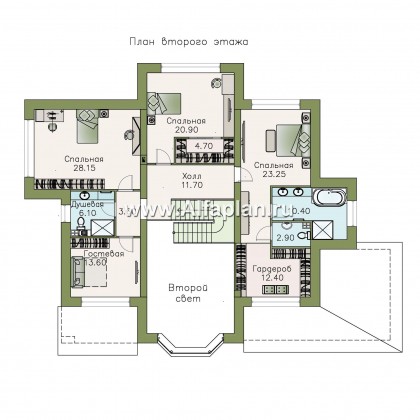 Проекты домов Альфаплан - «Сена» — респектабельный двухэтажный особняк - превью плана проекта №2