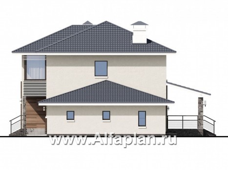 «Вламинк» - проект двухэтажного дома, с террасой и с гаражом, в современном стиле Акварель - превью фасада дома