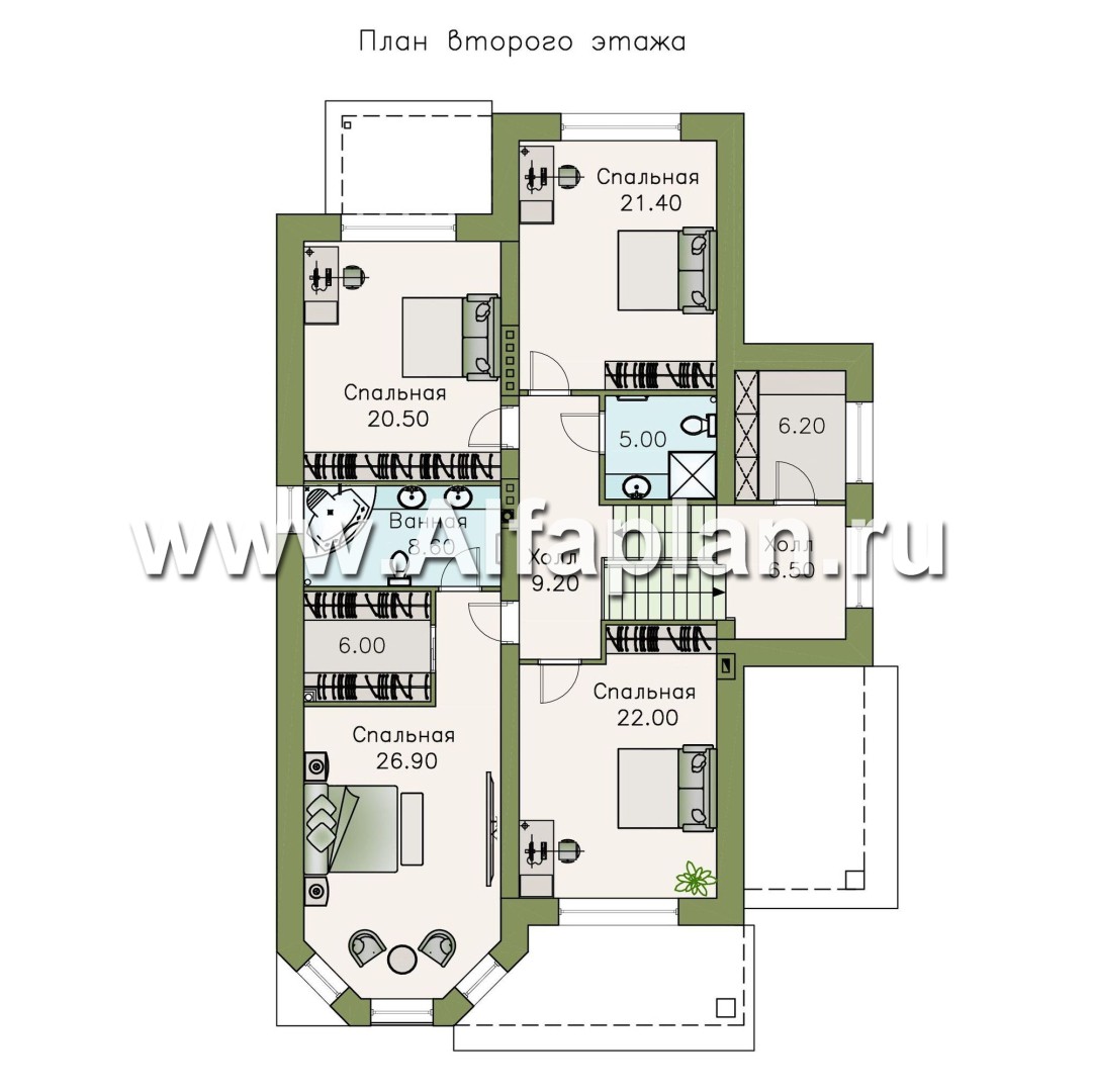 Проекты домов Альфаплан - Эксклюзивный трехэтажный классический особняк - изображение плана проекта №3