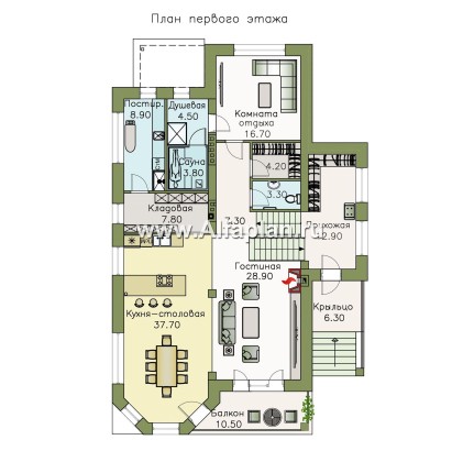 Проекты домов Альфаплан - Эксклюзивный трехэтажный классический особняк - превью плана проекта №2