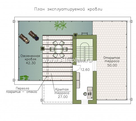 Проекты домов Альфаплан - «Гоген» - коттедж с эксплуатируемой кровлей - превью плана проекта №4