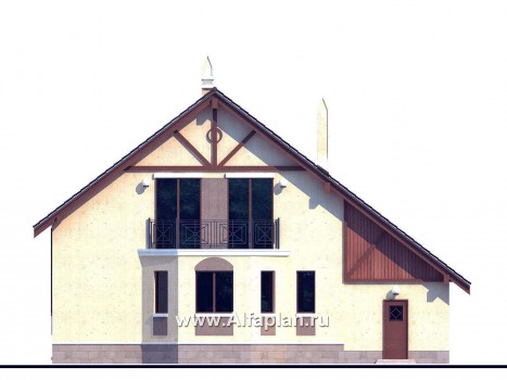 Проекты домов Альфаплан - «Регенсбург Плюс»- вариант коттеджа 22А с цокольным этажом - превью фасада №4
