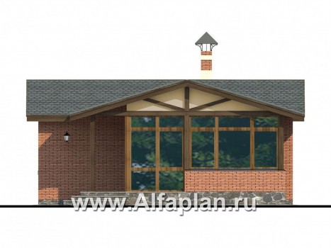 Проекты домов Альфаплан - Баня с уютной верандой - превью фасада №1