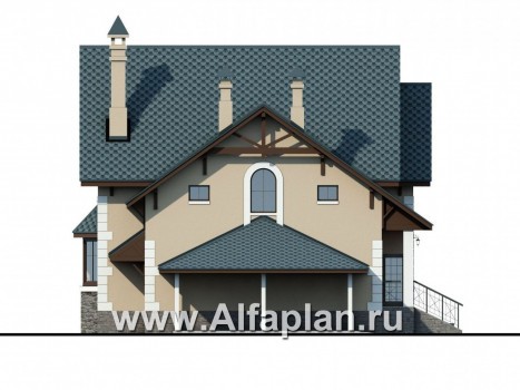 Проекты домов Альфаплан - «Менестрель» - коттедж для узкого участка - превью фасада №3