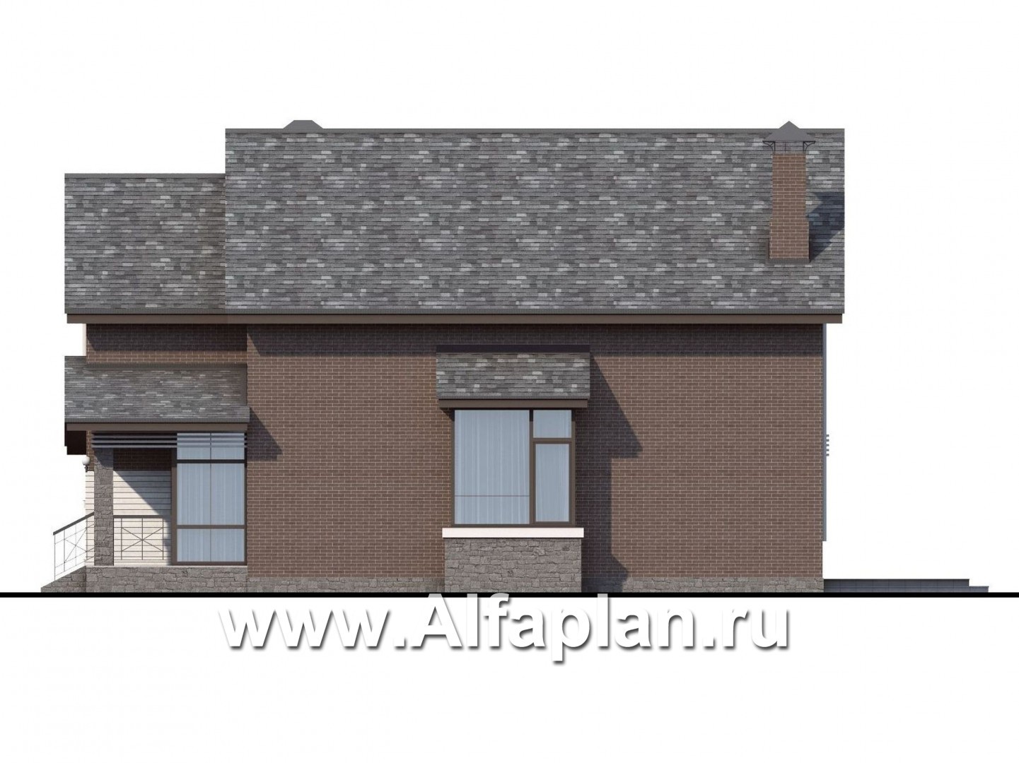 Проекты домов Альфаплан - «Эль-Ниньо» - современный дом с террасами - изображение фасада №2