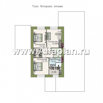Проекты домов Альфаплан - "Фьорд" - компактный коттедж в скандинавском стиле - превью плана проекта №2