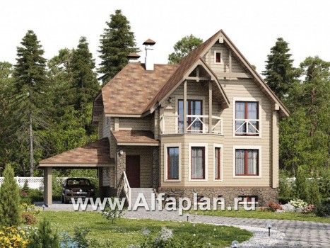 Проекты домов Альфаплан - «АльфаВУД» - деревяный дом из клееного бруса - превью дополнительного изображения №2