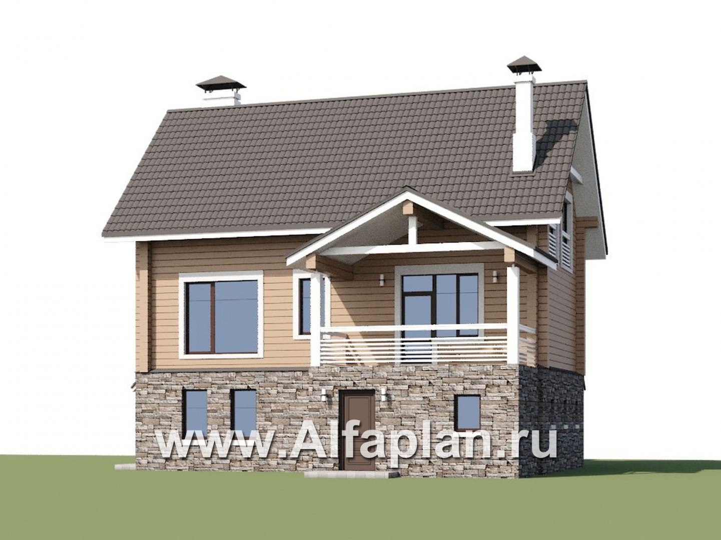 Проекты домов Альфаплан - «АльфаВУД» - деревяный дом из клееного бруса - дополнительное изображение №1