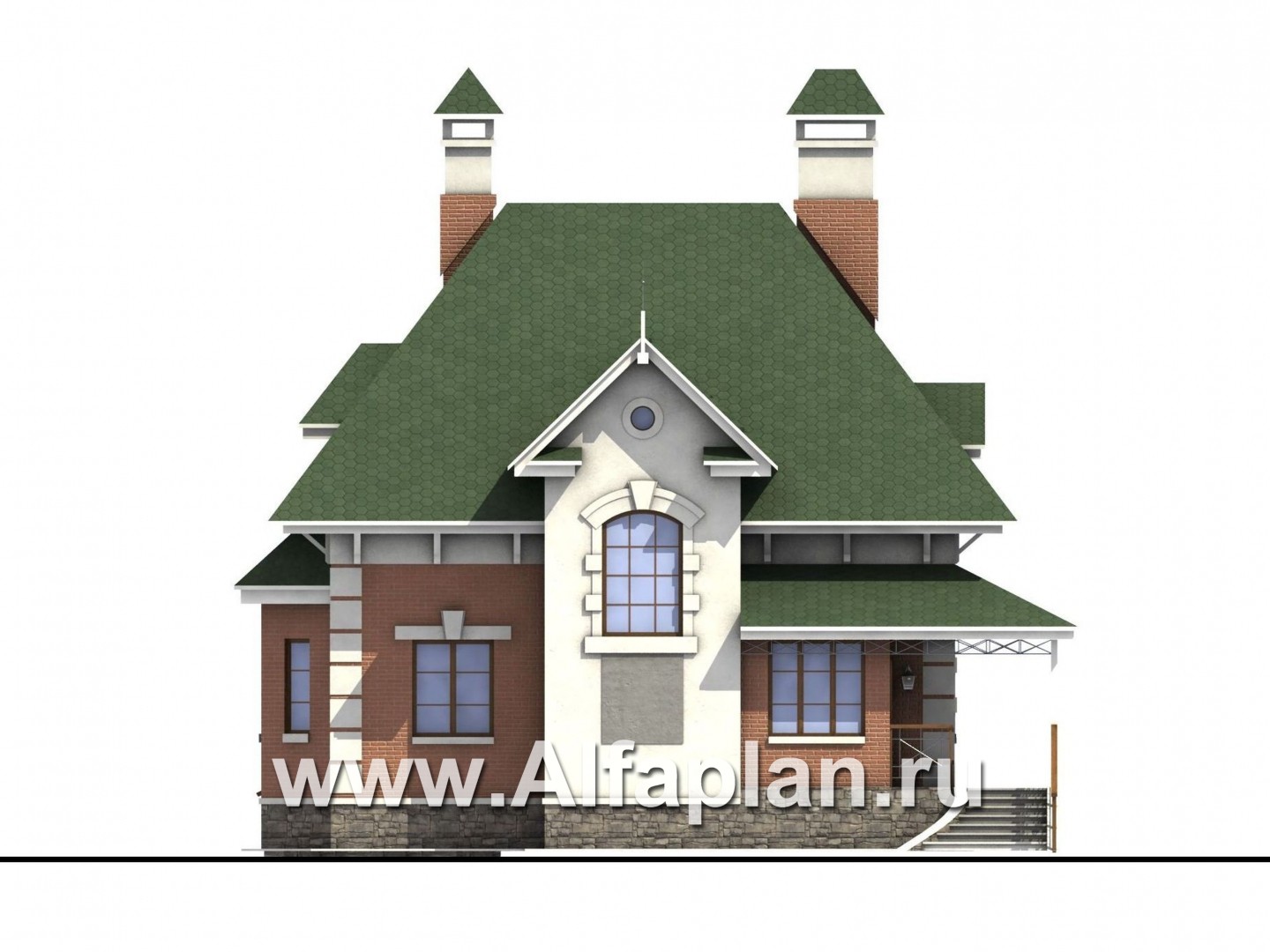 Проекты домов Альфаплан - «Шале Малек» - компактный загородный дом для небольшого участка - изображение фасада №1