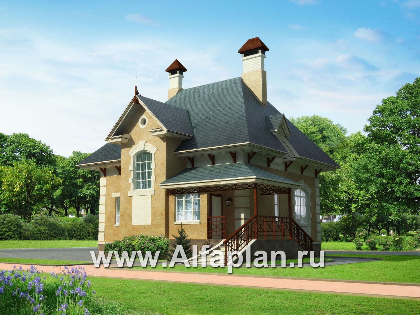 Проекты домов Альфаплан - «Шале Малек» - компактный загородный дом для небольшого участка - дополнительное изображение №1