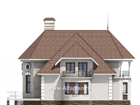 Проекты домов Альфаплан - «Белта» -  двухэтажный коттедж в романтическом стиле - превью фасада №3