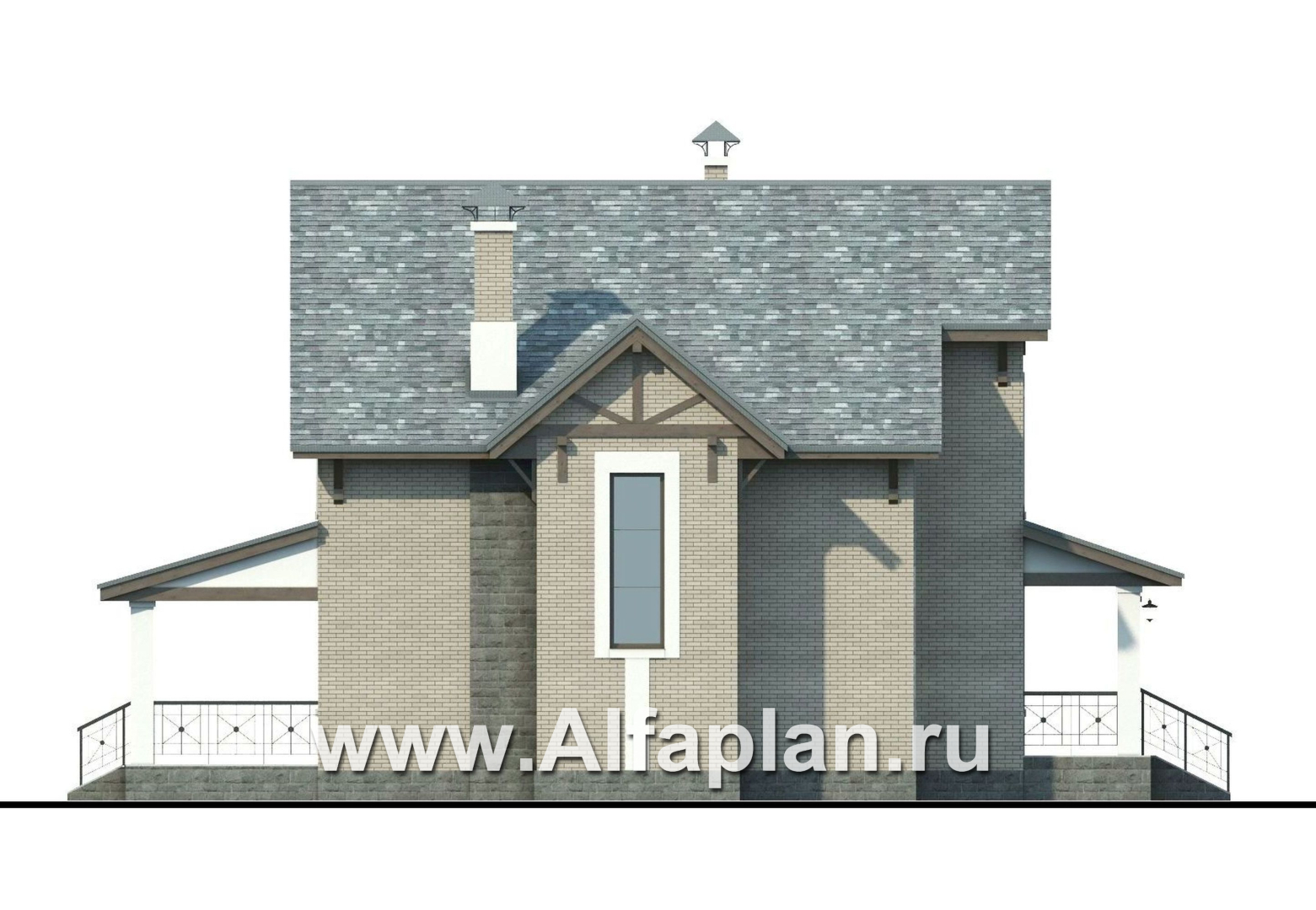 Проекты домов Альфаплан - «Белая ночь»- дом с компактным и комфортным планом - изображение фасада №3