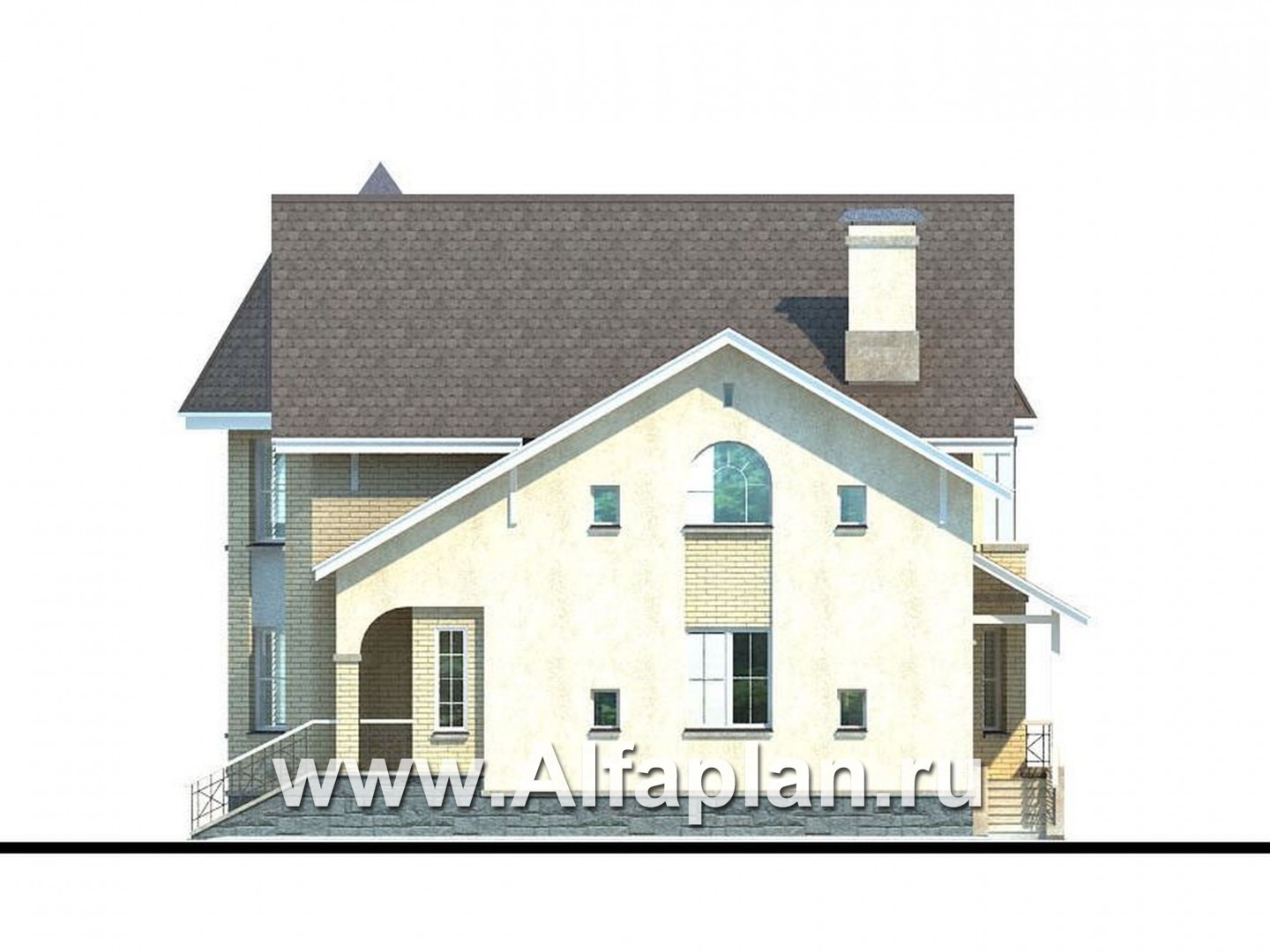 Проекты домов Альфаплан - «Фортуна» - экономичный и компактный загородный дом - изображение фасада №2