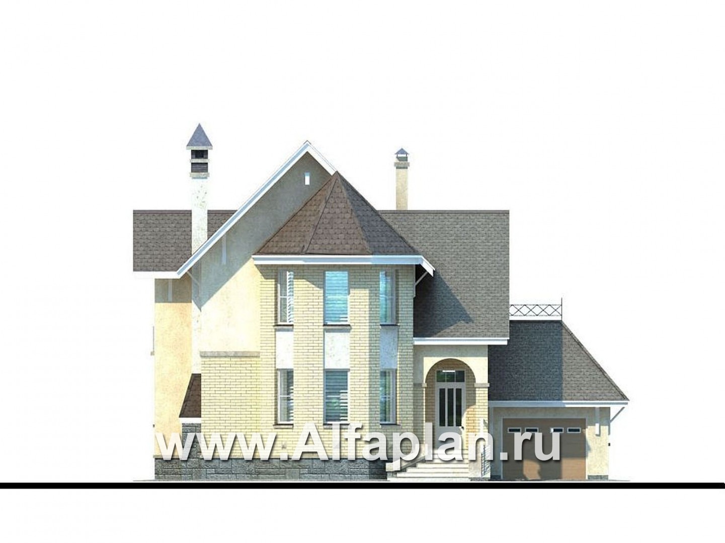 Проекты домов Альфаплан - «Фортуна» - небольшой загородный дом - изображение фасада №1