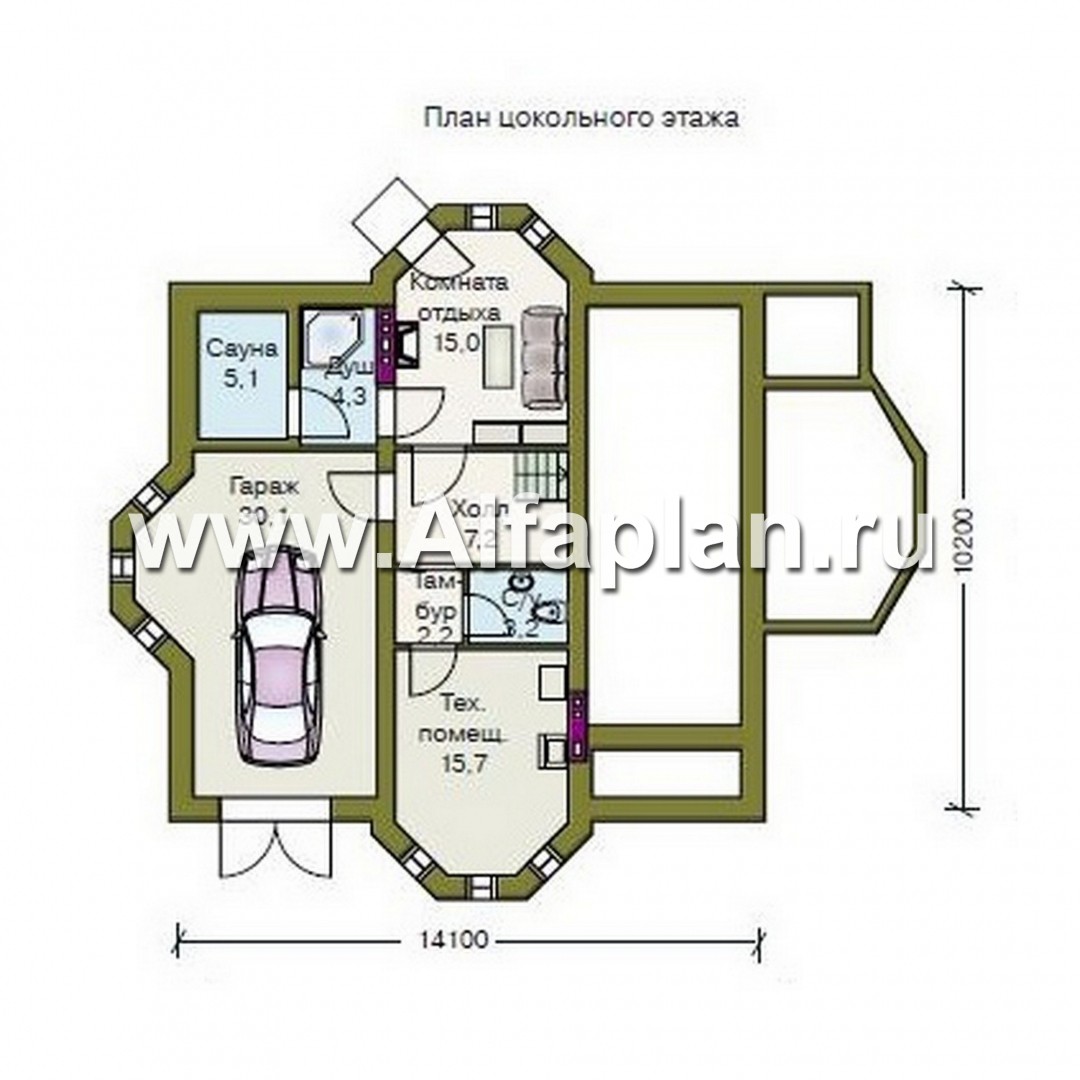 Проекты домов Альфаплан - «Крестный Пачино»  - фешенебельный загородный дом - изображение плана проекта №1