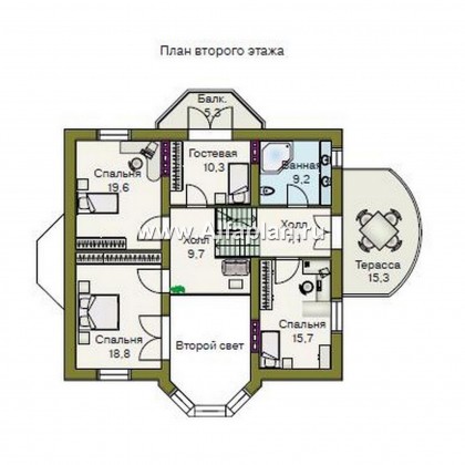 Проекты домов Альфаплан - «Крестный Пачино»  - фешенебельный загородный дом - превью плана проекта №3