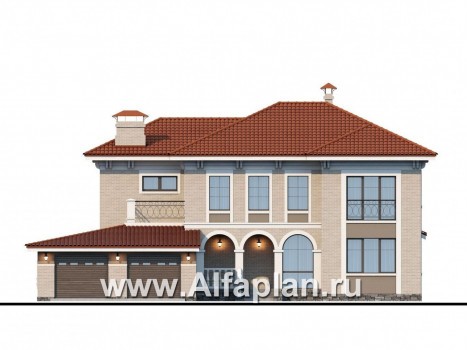 Проекты домов Альфаплан - «Палането» - особняк на самый взыскательный вкус - превью фасада №1