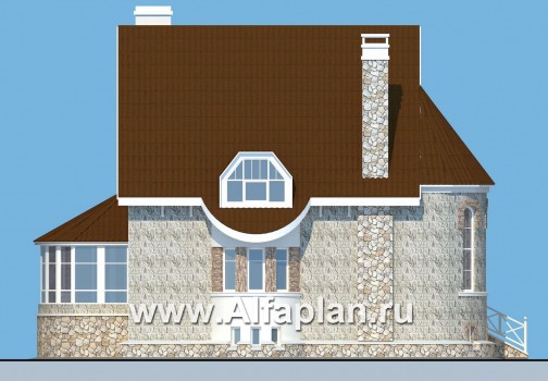 Проекты домов Альфаплан - «Квентин Дорвард» - коттедж с романтическим характером - превью фасада №3