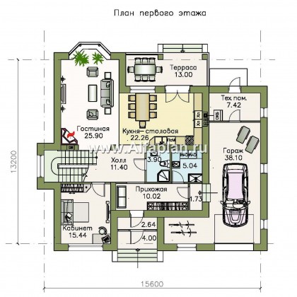 Проекты домов Альфаплан - «Репутация» - красивый дом с удобной планировкой - превью плана проекта №1
