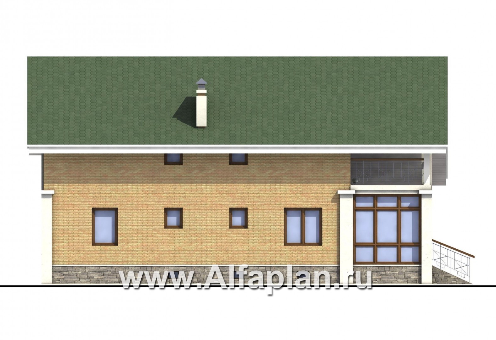 Проекты домов Альфаплан - «Мистер-Твистер» - дом с двумя жилыми комнатами на 1 эт - изображение фасада №3