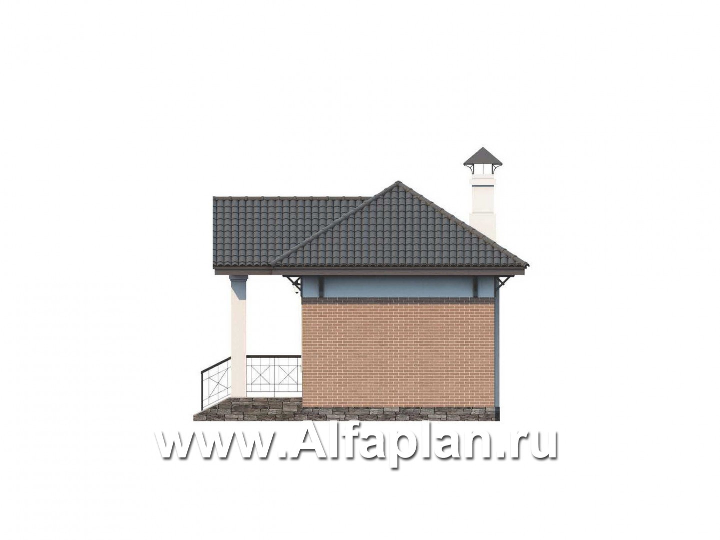 Проекты домов Альфаплан - Сауна  и гостевой дом - изображение фасада №2