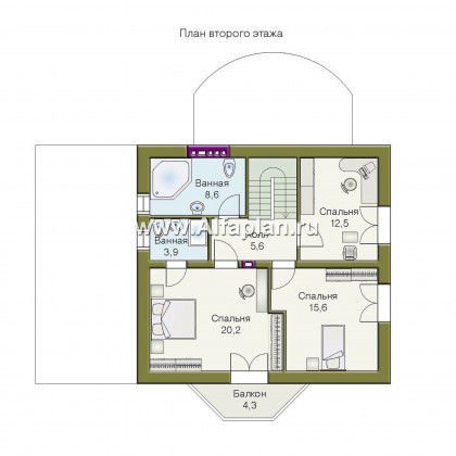 Проекты домов Альфаплан - «Метц» - комфортный загородный  дом - превью плана проекта №2