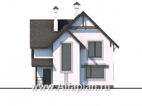 «Арматор» - современный проект дома с мансардой, с террасой и лоджией - превью фасада дома