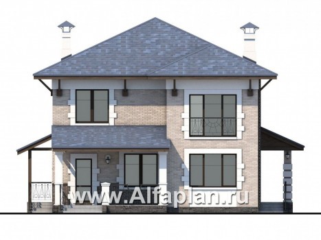Проекты домов Альфаплан - «Виконт» - двухэтажный дом с отличной планировкой - превью фасада №4