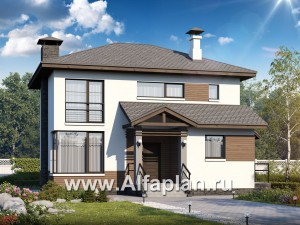 Проекты домов Альфаплан - Двухэтажный дом из кирпича «Карат» - превью основного изображения