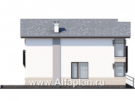 Проекты домов Альфаплан - «Солнечный» - современный, компактный и комфортный дом - превью фасада №3