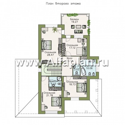 Проекты домов Альфаплан - «Эсперанса» - загородный особняк с террасой и гаражом - превью плана проекта №2