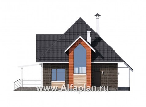 Проекты домов Альфаплан - «Альтаир» - современный мансардный дом - превью фасада №4