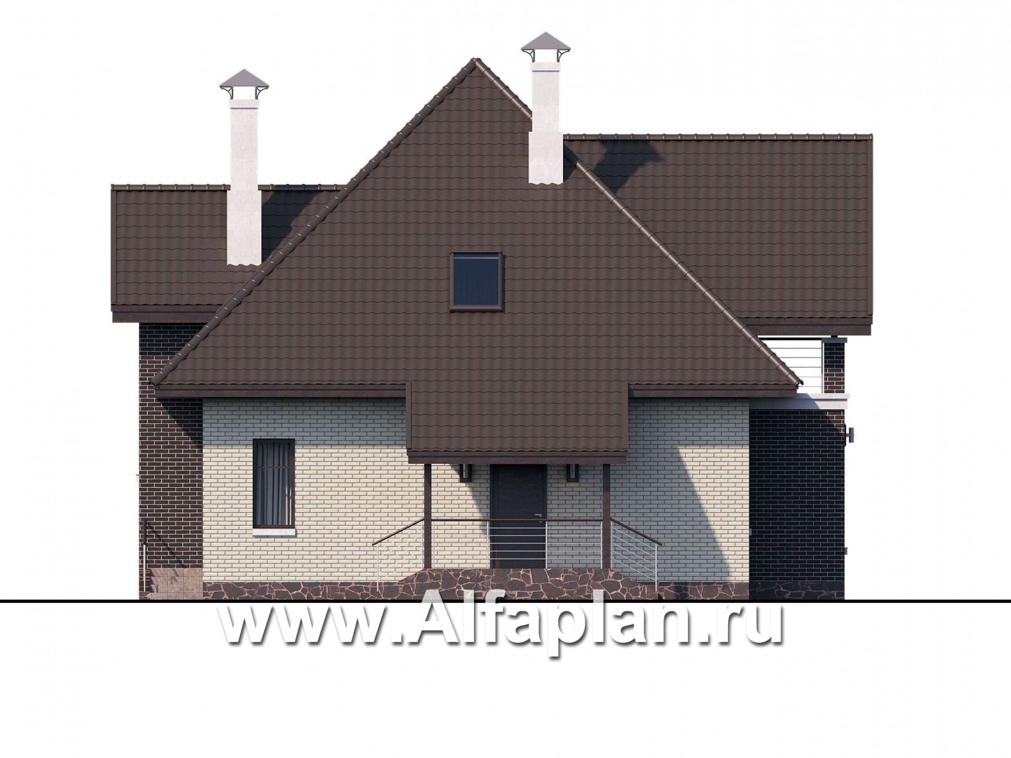 Проекты домов Альфаплан - «Арктур»  - современный мансардный дом - изображение фасада №3