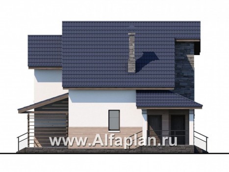 Проекты домов Альфаплан - «Территория комфорта» - Современный дом - шале - превью фасада №3