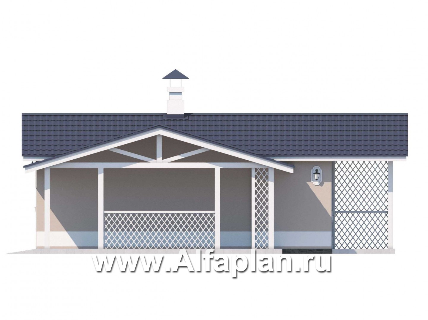 Проекты домов Альфаплан - Удобный хоз. блок для небольшого участка - изображение фасада №2