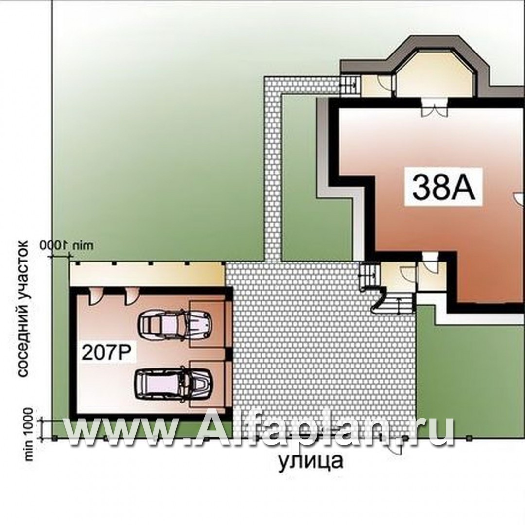Проекты домов Альфаплан - «Приорат»_ДУО - дополнительное изображение №2