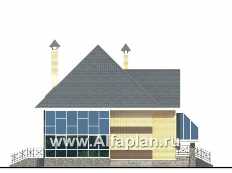 Проекты домов Альфаплан - «Светлая жизнь» - дом с окнами в небо - превью фасада №3