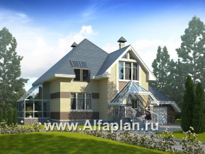 Проекты домов Альфаплан - «Светлая жизнь» - дом с окнами в небо - превью основного изображения