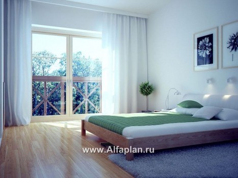 Проекты домов Альфаплан - «Зонненхаус» - коттедж  с солнечной гостиной - превью дополнительного изображения №4