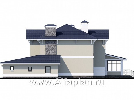 «Семь ветров» - проект двухэтажного дома, с террасой, с гаражом на 2 авто, в стиле эклектика, - превью фасада дома