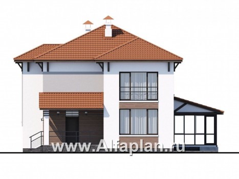 «Эликсир» - проект двухэтажного дома, с террасой, в современном стиле - превью фасада дома