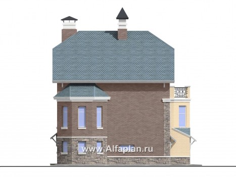 Проекты домов Альфаплан - «Корвет-прогресс» - трехэтажный коттедж с двумя гаражами - превью фасада №3