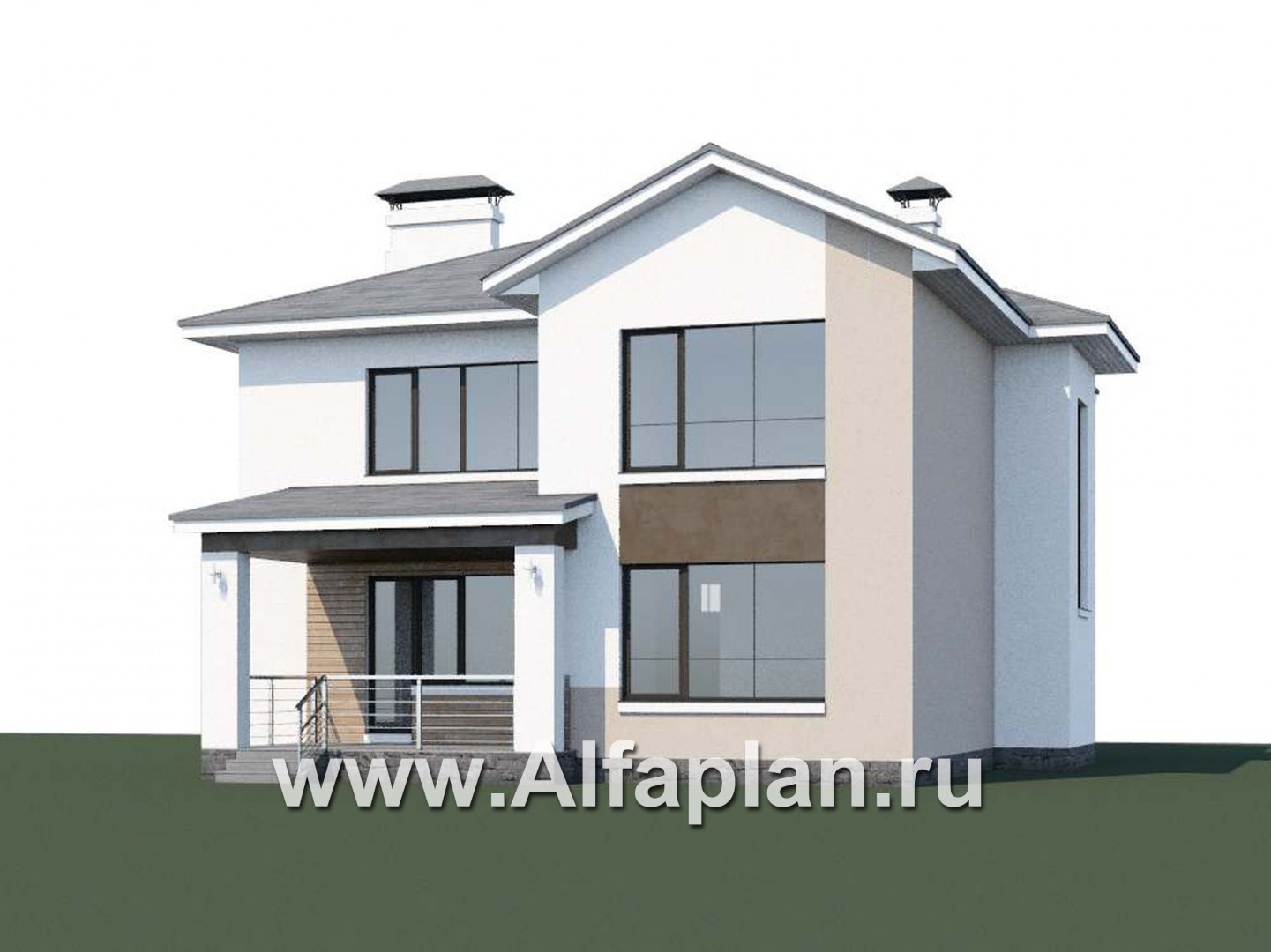 Проекты домов Альфаплан - «Платина» - стильный современный дом в европейской традиции - дополнительное изображение №1