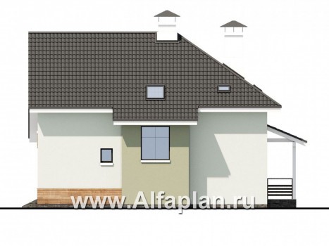 Проекты домов Альфаплан - Мансардный дом с угловым планом - превью фасада №2