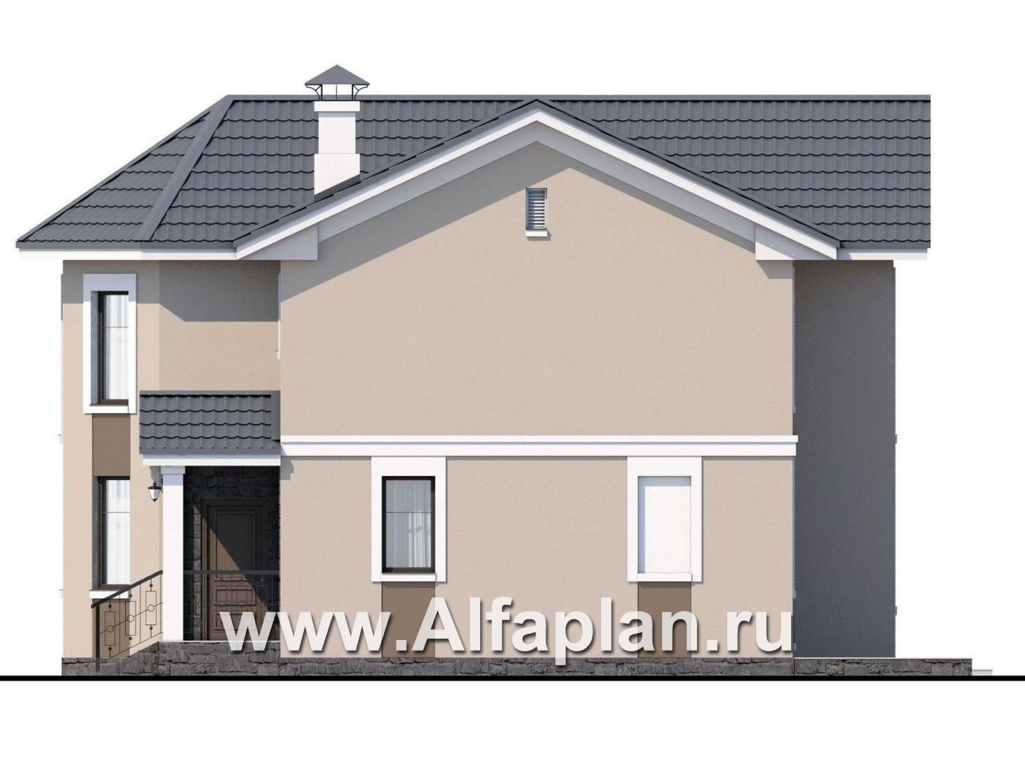 Проекты домов Альфаплан - «Веста» - небольшой дом с отличной планировкой  - изображение фасада №2